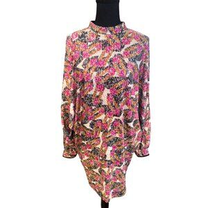 NWOT Isle Kozan Multicolor Floral Sparkle Sequin Open Back Party Formal Dress